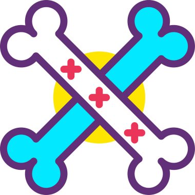 kemik web simgesi, basit vektör illüstrasyonu