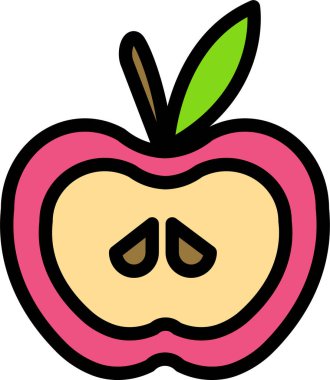 Apple simgesi, vektör illüstrasyonu beyaz arkaplanda izole edildi 