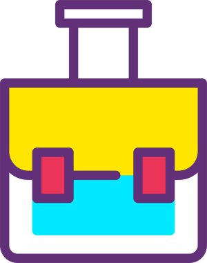 Otel, seyahat, eğitim, yönetim, ofis, bagaj, yiyecek, vektör illüstrasyonu