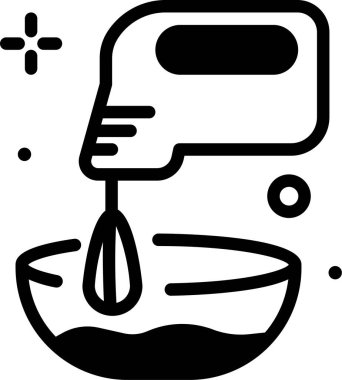 Karıştırıcı simgesi, vektör illüstrasyonu beyaz arkaplanda izole edildi