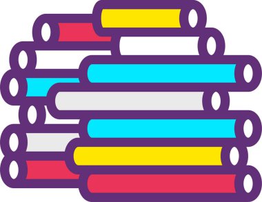 Renkli elementler kümesinin renkli vektör çizimi