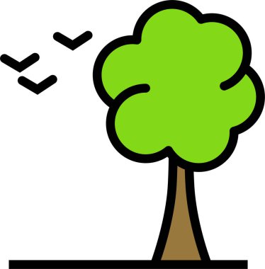 Ağaç. Web simgesi basit illüstrasyon