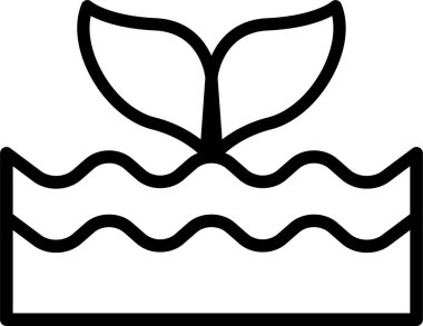 balina ağı simgesi, yaz vektör resimleme