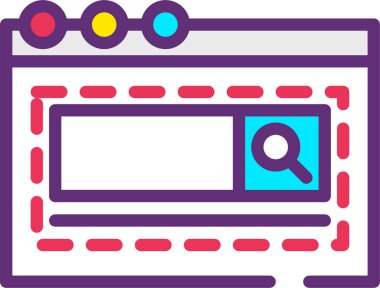 arama web simgesi, basit vektör illüstrasyonu