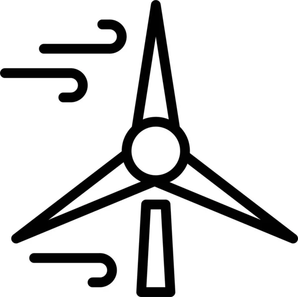 Wind Turbine Eenvoudige Illustratie — Stockvector