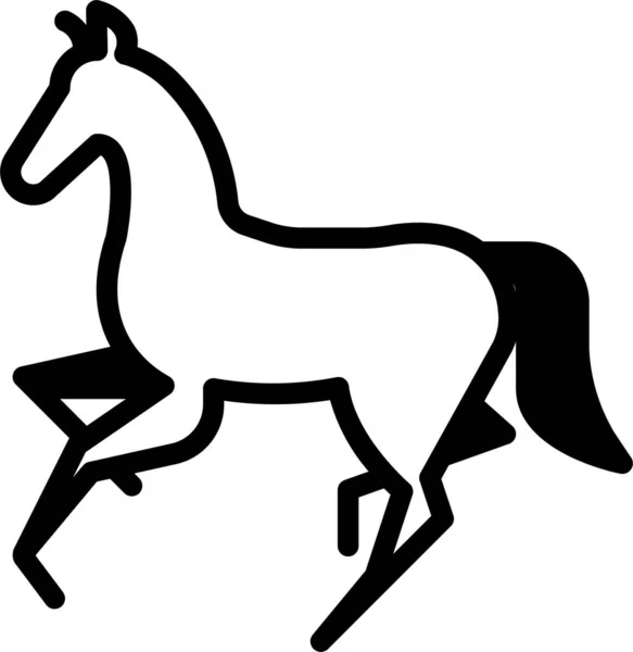 Cheval Icône Web Illustration Simple — Image vectorielle