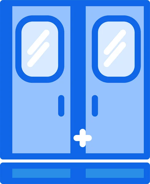 Blauw Deurpictogram Geïsoleerd Achtergrond Vectorillustratie — Stockvector