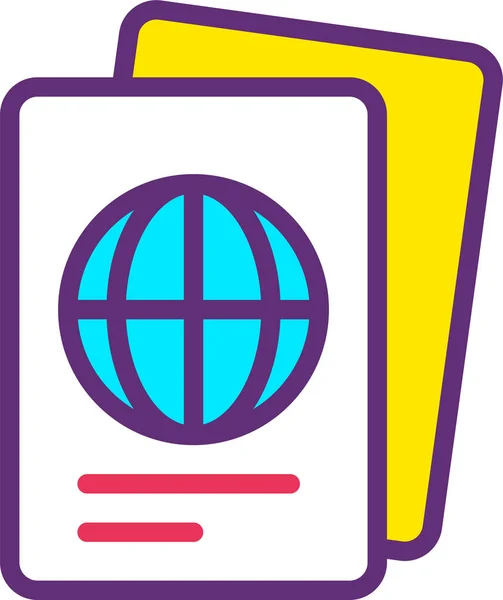 Pasaporte Icono Web Ilustración Simple — Vector de stock