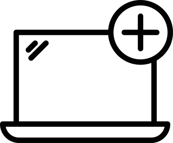 Laptop Icono Web Ilustración Simple — Vector de stock