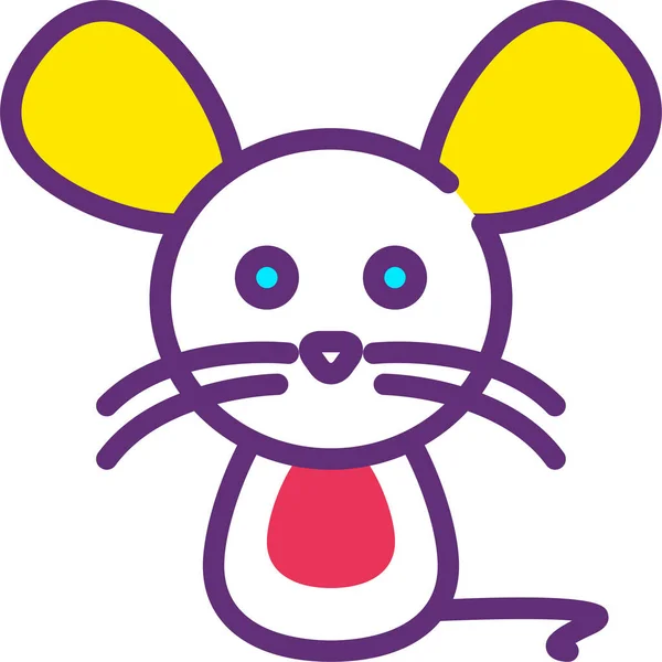 Simple Vector Illustration Cute Mouse — Stock Vector