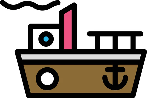 Bateau Icône Web Illustration Vectorielle Simple — Image vectorielle