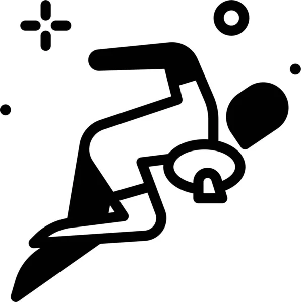 Ski Fahren Web Symbol Einfache Illustration — Stockvektor