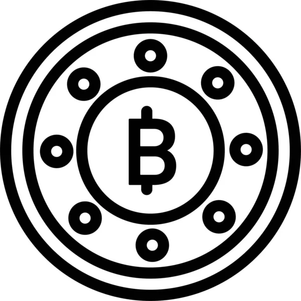 Bitcoin Icono Web Ilustración Simple — Vector de stock