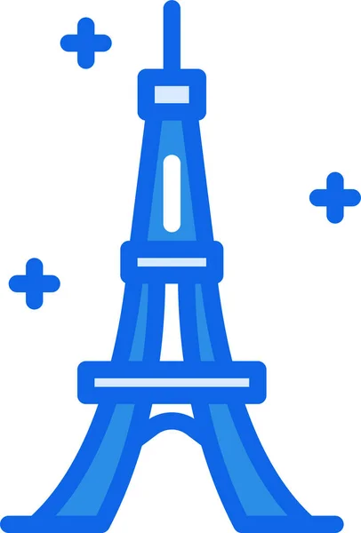 Eiffel Tower Simple Illustration — Stock Vector