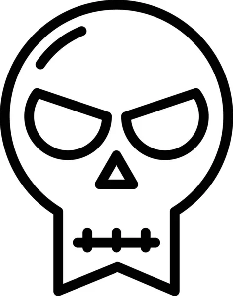 Icono Del Cráneo Ilustración Vectorial Aislada Sobre Fondo Blanco — Vector de stock