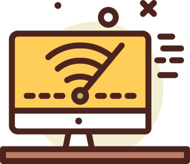 Kablosuz. Web simgesi basit illüstrasyon