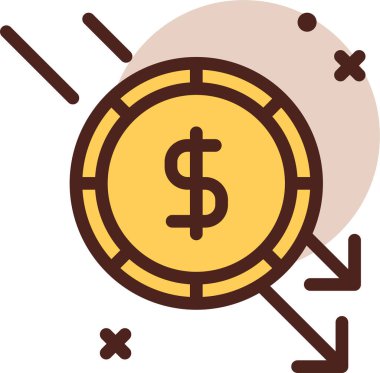 Beyaz arkaplanda izole edilmiş finansal simge ve vektör illüstrasyonu 