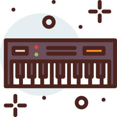 Piyano. Web simgesi basit illüstrasyon