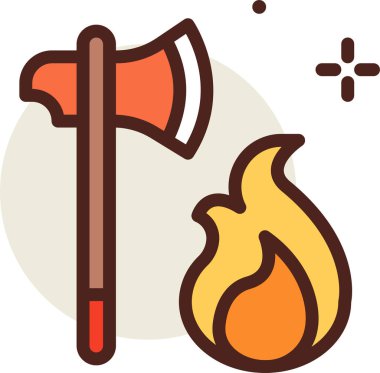 Kamp. Web simgesi basit illüstrasyon