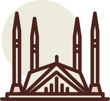 Düz biçimli modern binanın vektör illüstrasyonu