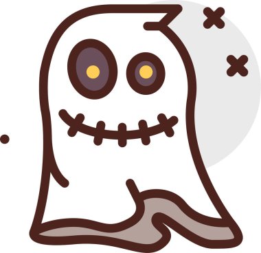 Hayalet simgesi, vektör illüstrasyonu beyaz arkaplanda izole edildi  