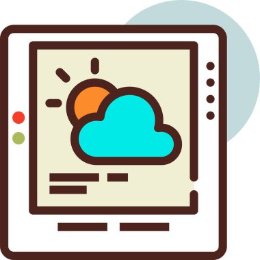 Bulut. Web simgesi basit illüstrasyon