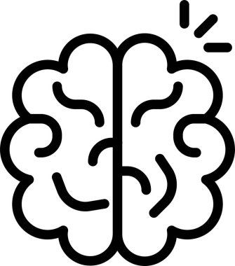 Beyin. Web simgesi basit illüstrasyon