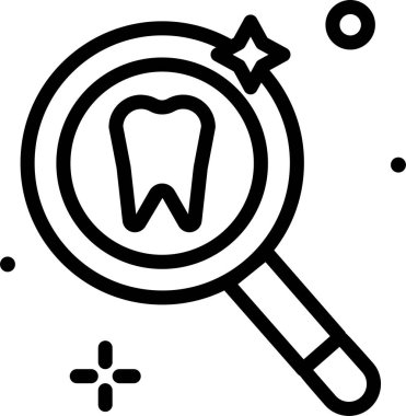 Diş çizgisi simgesi, vektör illüstrasyonu beyaz arkaplanda izole edildi  