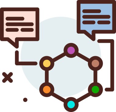 Biyoloji ve kimya simgesi, vektör illüstrasyonu beyaz arkaplanda izole edildi  