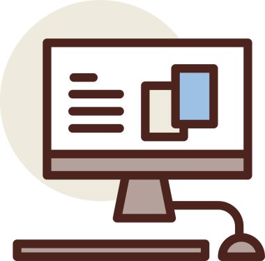 Bilgisayar. Web simgesi basit illüstrasyon