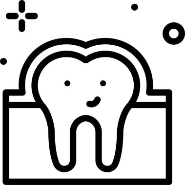 Diş çizgisi simgesi, vektör illüstrasyonu beyaz arkaplanda izole edildi  