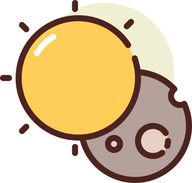 Gece gökyüzünde ayın vektör çizimi