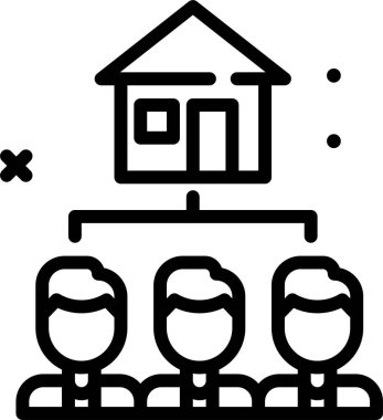 Ev çizgisi vektör simgesine sahip emlakçı