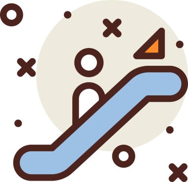 Yürüyen merdiven. Web simgesi basit illüstrasyon