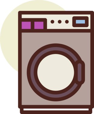 Çamaşır makinesi. Basit resimleme
