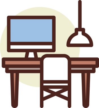 Ofis masası. vektör illüstrasyonu