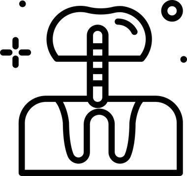 Diş çizgisi simgesi, vektör illüstrasyonu beyaz arkaplanda izole edildi  