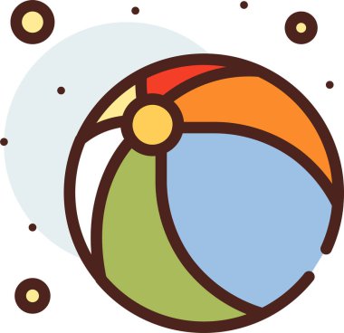 plaj topu ikonu vektör illüstrasyonu