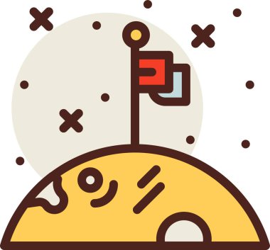 Gece gökyüzünde ayın vektör çizimi