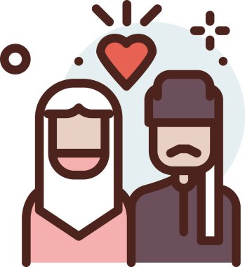 Bir çift. Web simgesi vektör illüstrasyonu