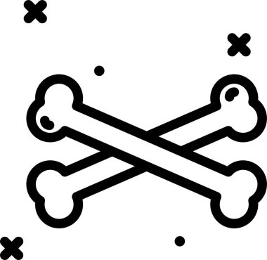 kemik web simgesi, basit vektör illüstrasyonu