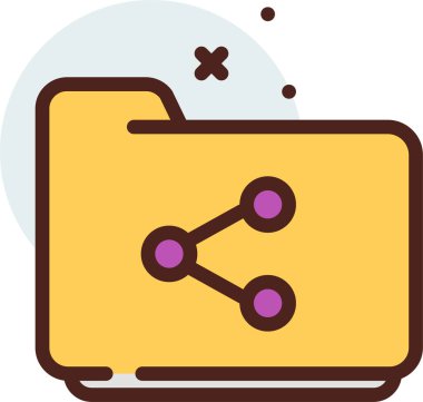 Dizin paylaşım simgesi, vektör illüstrasyonu beyaz arkaplanda izole edildi  