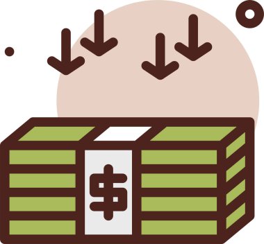 Beyaz arkaplanda izole edilmiş finansal simge ve vektör illüstrasyonu 