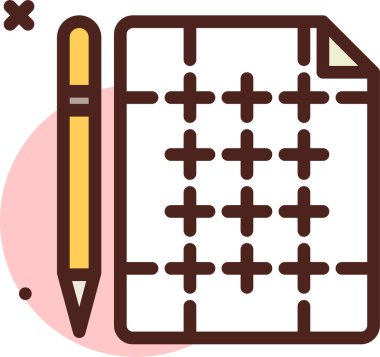 Kalem ve not. Web simgesi basit illüstrasyon