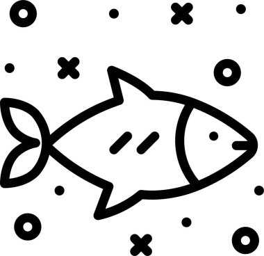 balık simgesi, vektör illüstrasyonu