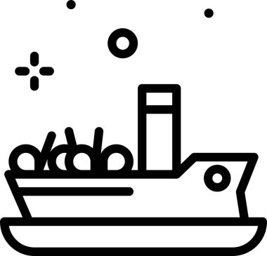 gemi web simgesi, basit vektör illüstrasyonu