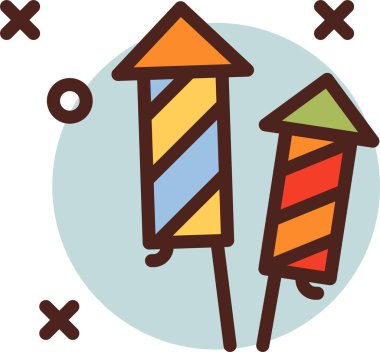 Havai fişekler. Web simgesi basit illüstrasyon