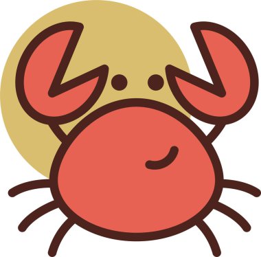 Yengeç. Web simgesi basit illüstrasyon