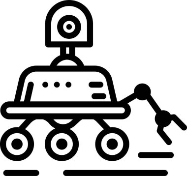 robot. Web simgesi basit illüstrasyon