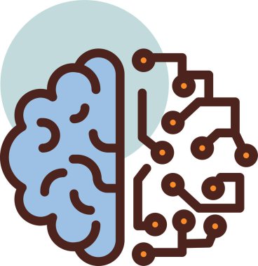 Beyin. Web simgesi basit illüstrasyon